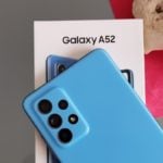 Traseira do Galaxy A52 azul