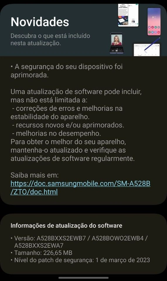 Galaxy A52s é atualizado com pacote de segurança de março no Brasil a52s samsung update