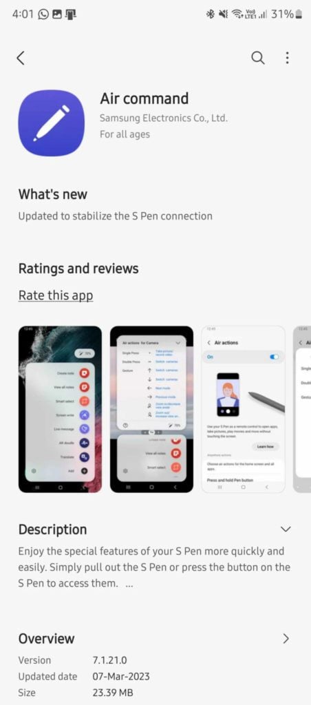 Galaxy S23 Ultra recebe atualização para corrigir problema com a S Pen image 1