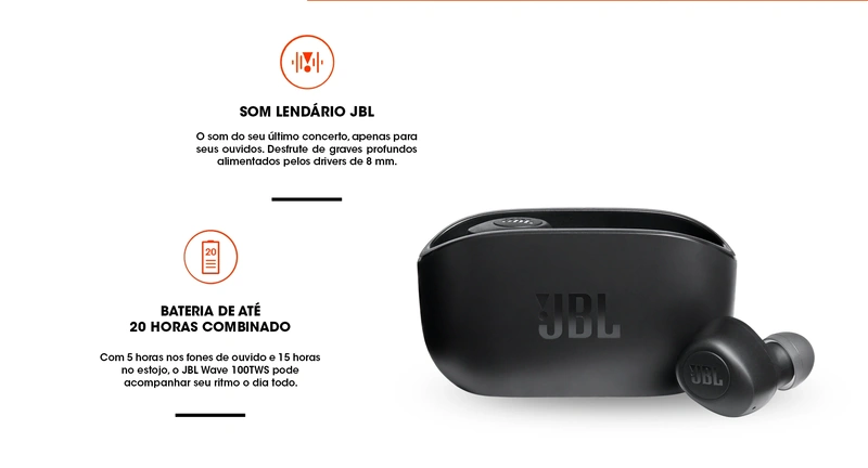 JBL Wave 100 TWS é bom fone de ouvido? Veja nossa análise jbl wave 100 tws bateria e conexao