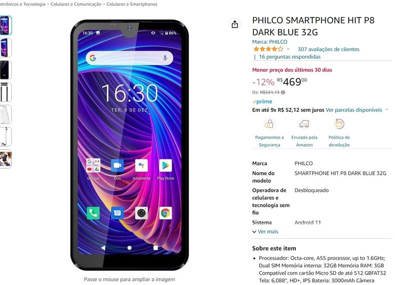 Philco Hit P8 está em oferta na Amazon por R$ 469,90 philco hit p8 na amazon