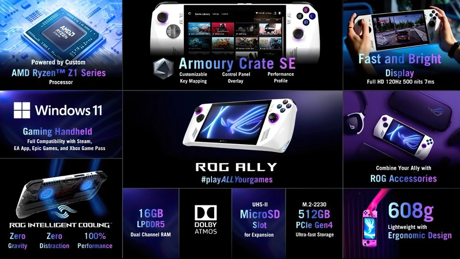 ROG Ally: ASUS apresenta console portátil com Windows 11, veja o preço asus rog ally especificacoes