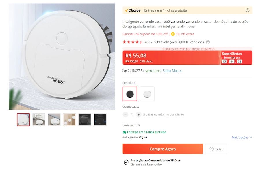 Robô Aspirador Mini em oferta por menos de R$ 60 no AliExpress robo aspirador aliexpress