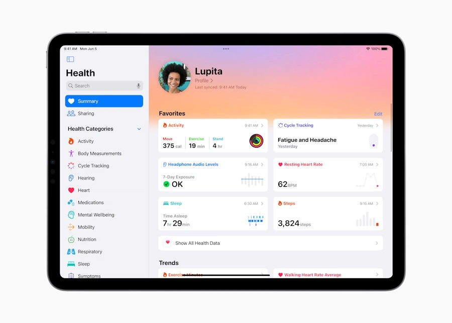 WWDC 2023: Apple apresenta iPadOS 17 com personalização e saúde app-saude-ipados-17