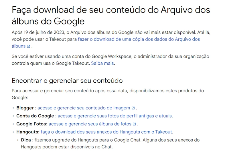 Google encerrará Arquivo de álbuns em 2023 google encerrara albuns