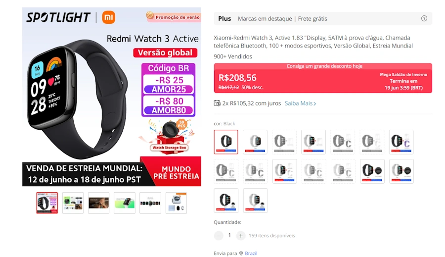 Saldão de Inverno AliExpress: Redmi Note 12s e outros produtos em oferta redmi buds 4 pro preto