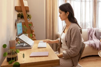 casa pop up desk logitech home office