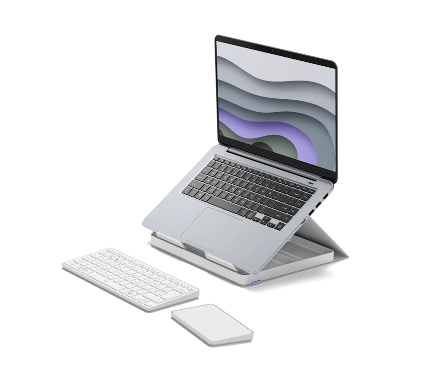 Logitech apresenta Casa Pop-Up Desk: base de apoio para notebooks com teclado e trackpad sem fios casa pop up desk logitech