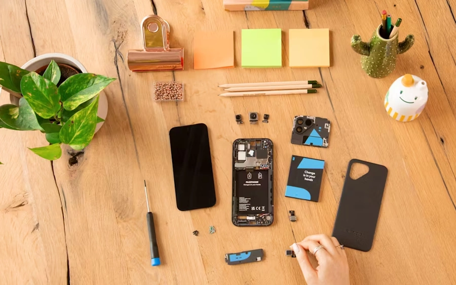 Fairphone apresenta o novo Fairphone 5 com suporte prolongado e foco em reparabilidade fairphone 5 desmontagem