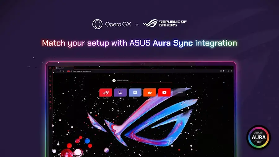 Opera e ASUS lançam edição especial do navegador Opera GX otimizada para a linha ROG opera gx rog edition navegador