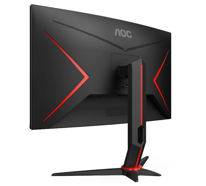 AOC lança monitor gamer curvo de 27 polegadas e taxa de 165 Hz aoc gamer curvo traseira