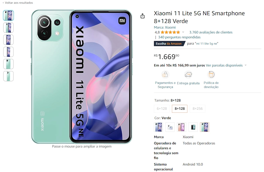 xiaomi 11 lite 5g ne verde
