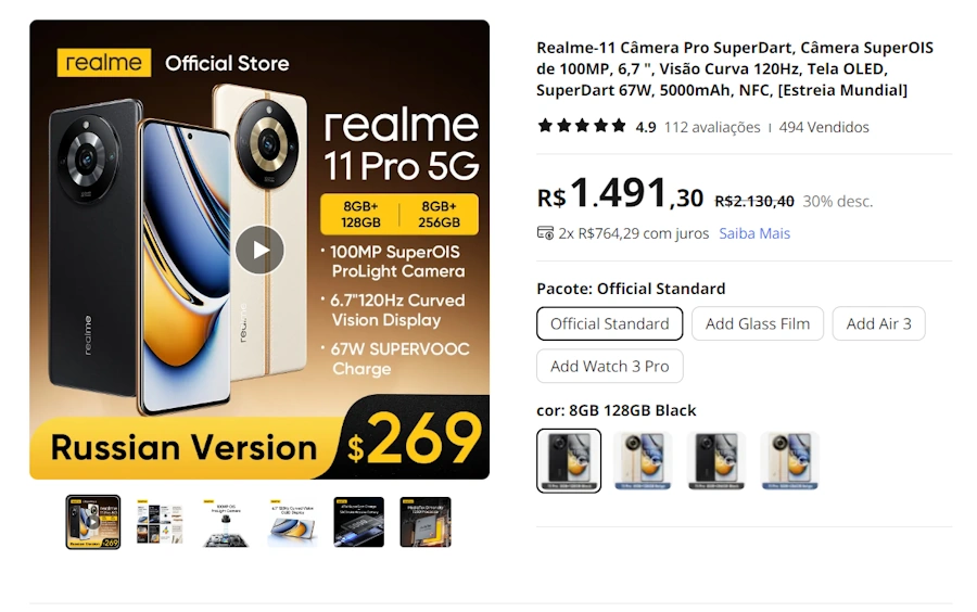 Ofertas no AliExpress: 12 produtos com até 70% de desconto realme 11 pro 5g aliexpress