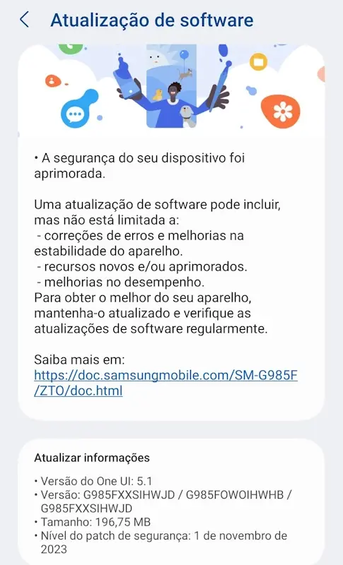 Galaxy S20+ recebe atualização de segurança de novembro no Brasil galaxy s22 novembro 2023