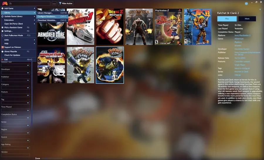 PCSX2 atinge compatibilidade de 99% com jogos do PlayStation 2 pcsx2 biblioteca