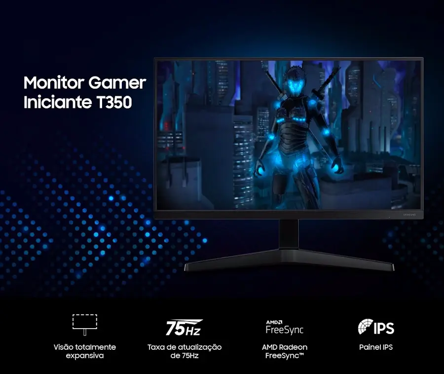 Monitor Gamer da Samsung de 24 polegadas aparece em promoção custando menos de R$ 550, veja a oferta monitor gamer iniciante t350