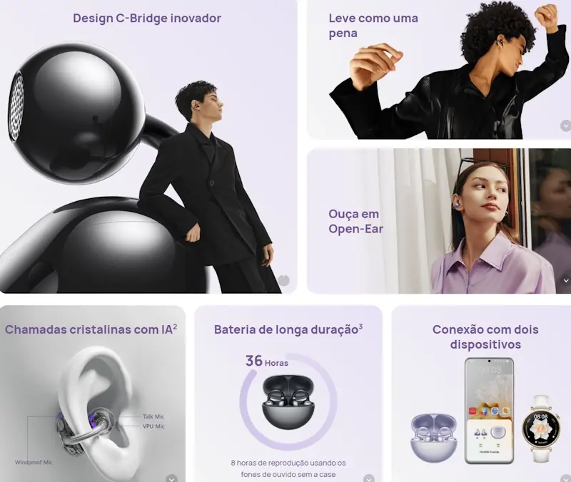 Huawei FreeClip: fone de ouvido chega ao Brasil com preço promocional, veja os detalhes recursos huawei freeclip