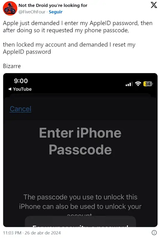 Apple desconecta diversos usuários do Apple ID devido a incidende se segurança apple desconectou usuarios
