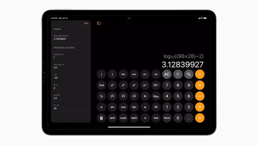 ipados 18 calculadora oficial