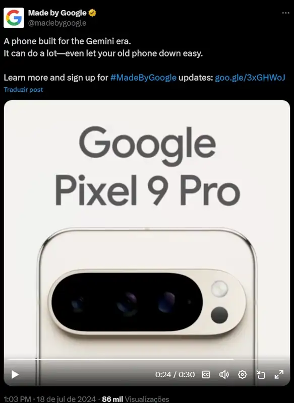 Pixel 9 Pro: surgem as primeiras imagens oficiais do smartphone google pixel 9 pro cameras