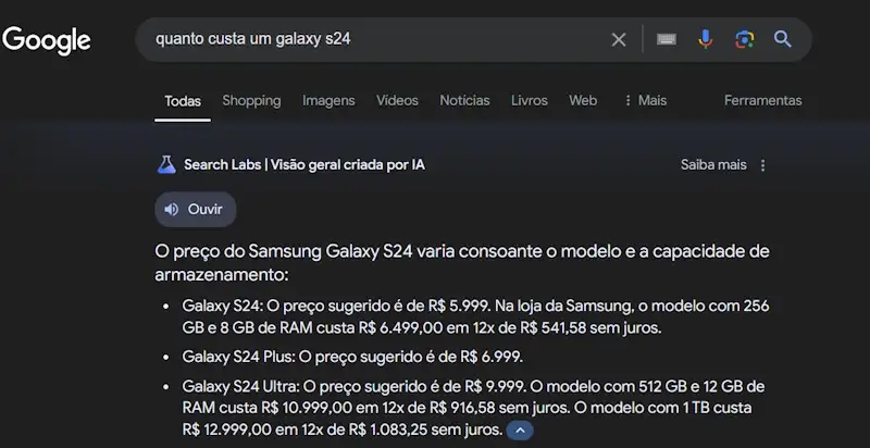 Google lança no Brasil a AI Overview: a assistente de buscas inteligente ai overview em acao