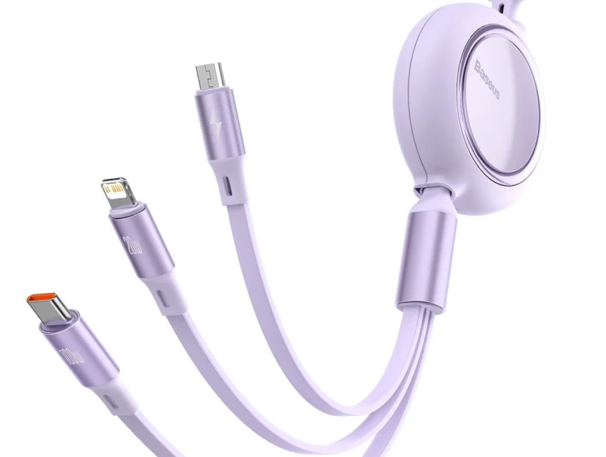 baseus cabo retratil 3 in 1