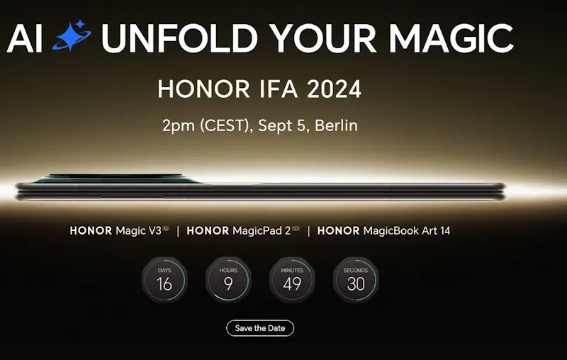Honor Magic V3: lançamento global será em 5 de setembro honor ifa 2024