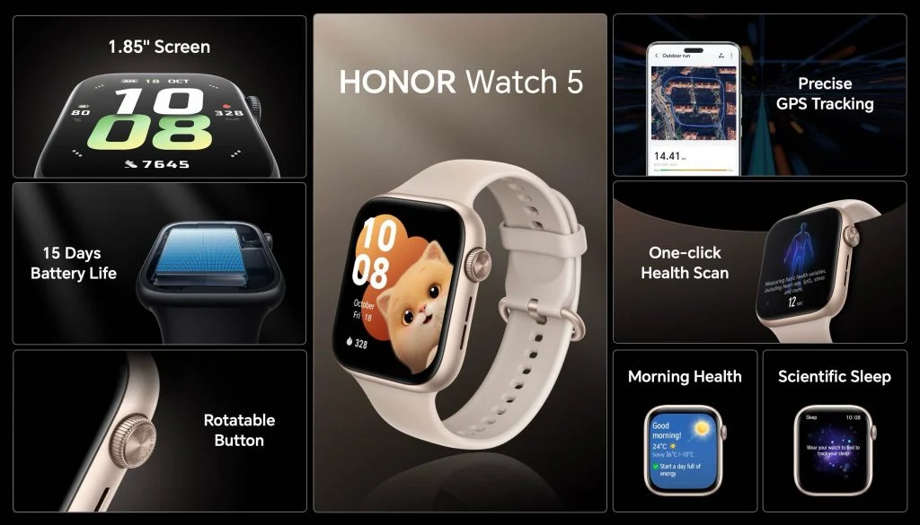 Honor Watch 5 estreia no mercado global preços a partir de € 149 honor watch 5 especificacoes