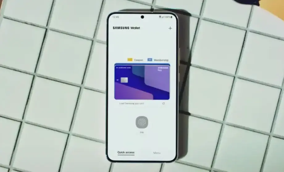 celular com Samsung Wallet