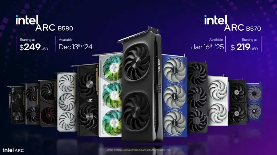 Intel apresenta novas GPUs Arc B580 e B570; veja especificações Arc B580 e B570 modelos e preco