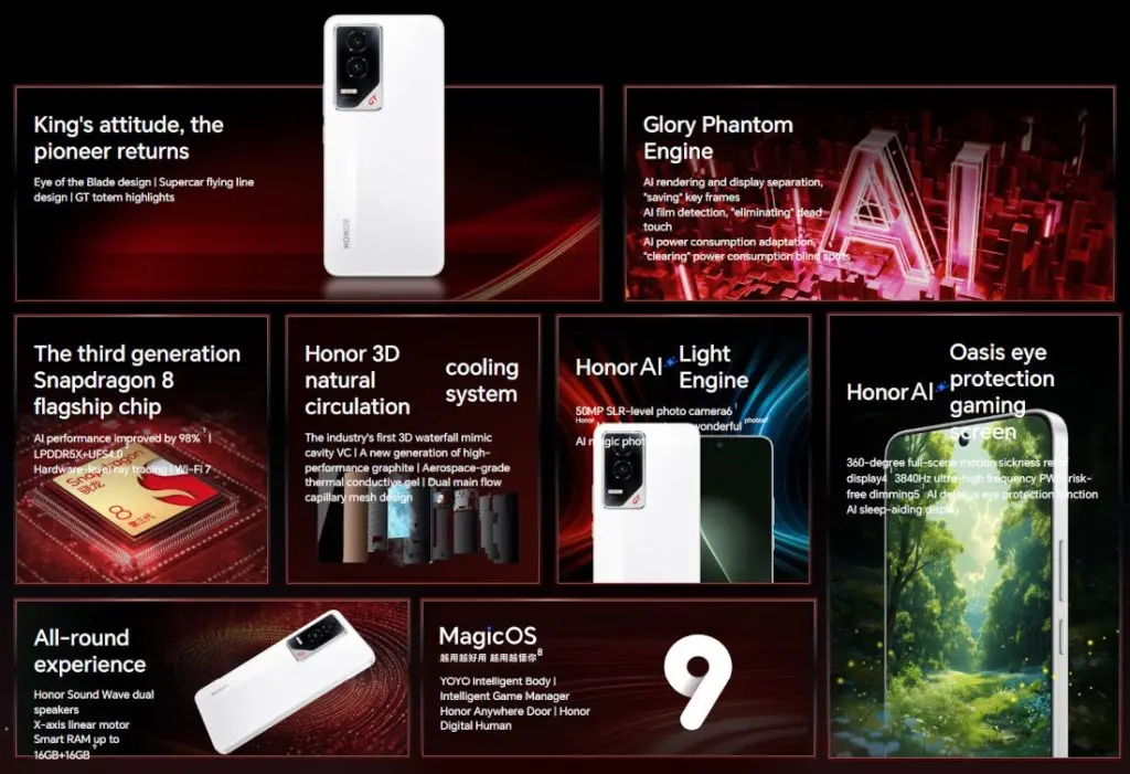 Honor GT é lançado: Snapdragon 8 Gen 3 e carregamento ultrarápido de 100W honor gt especificacoes