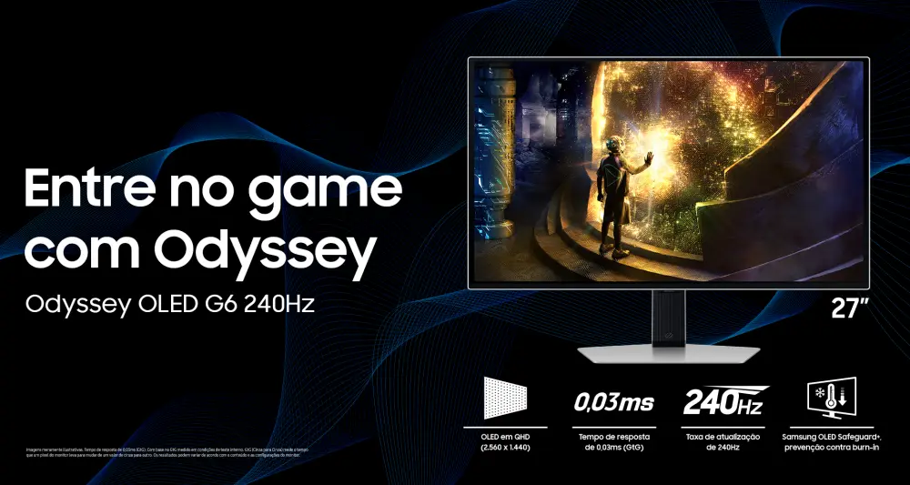 Odyssey OLED G6 240 Hz é lançado pela Samsung no Brasil odyssey oled g6