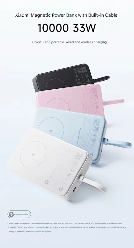 Xiaomi lança powerbank de 10000mAh com carregamento rápido e suporte a MagSafe Xiaomi-Magsafe-Powerbank-coresjpg