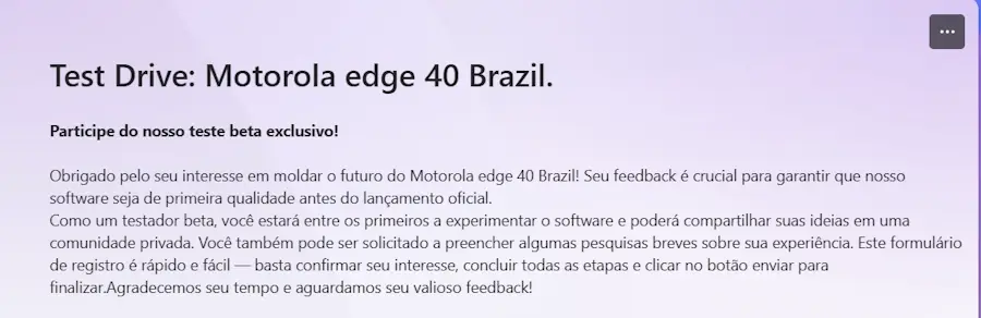 Motorola Edge 40 inicia testes beta do Android 15 no Brasil beta do android 15 edge 40 brasil
