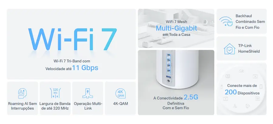 TP-Link lança Deco BE65: o primeiro roteador mesh com Wi-Fi 7 no Brasil wifi 7 deco be65