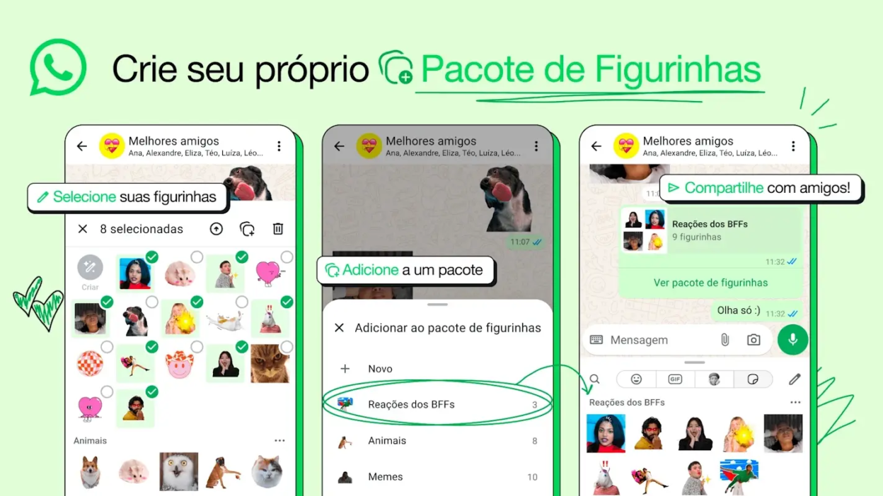 whatsapp criacao figurinhas