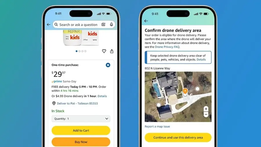Amazon inicia entregas por drone de celulares como iPhone e linha Galaxy nos Estados Unidos amazon entrega por drone