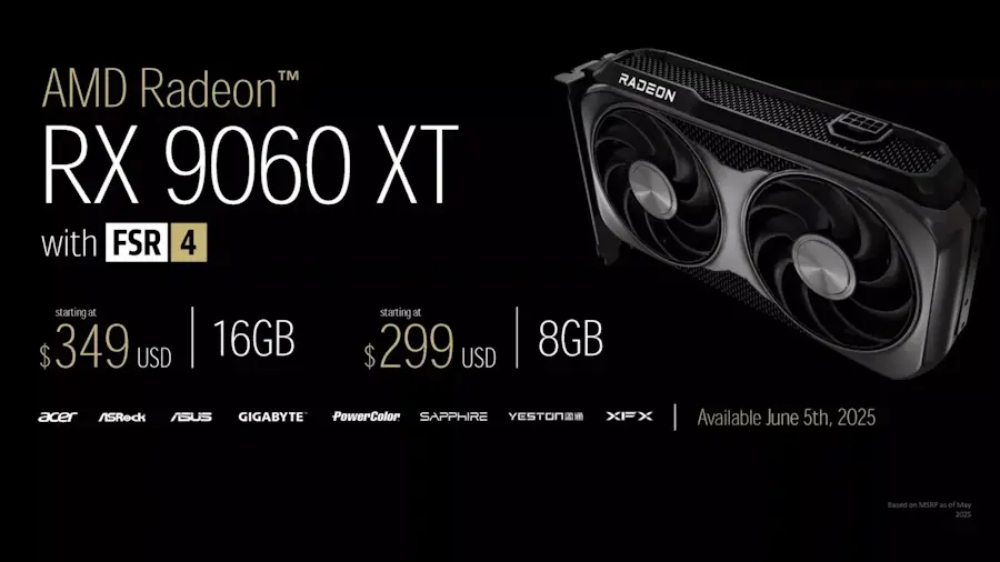 AMD lança a nova Radeon RX 9060 XT com versões de 8 GB e 16 GB com foco em jogos 1440p AMD_RX_9060_XT-oficial