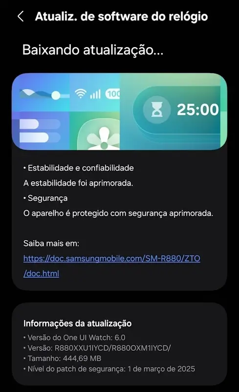 Galaxy Watch 4 recebe atualização no Brasil com pacote de segurança de março de 2025 galaxy watch 4 brasil