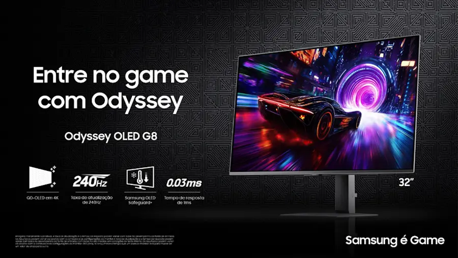 Samsung lança no Brasil três novos monitores gamers da linha Odyssey com descontos na pré-venda samsung odyssey g8