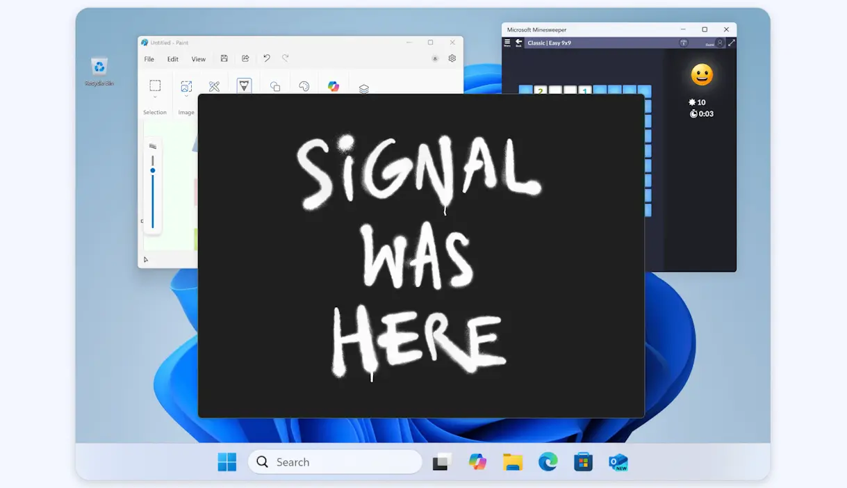signal captura de tela microsoft