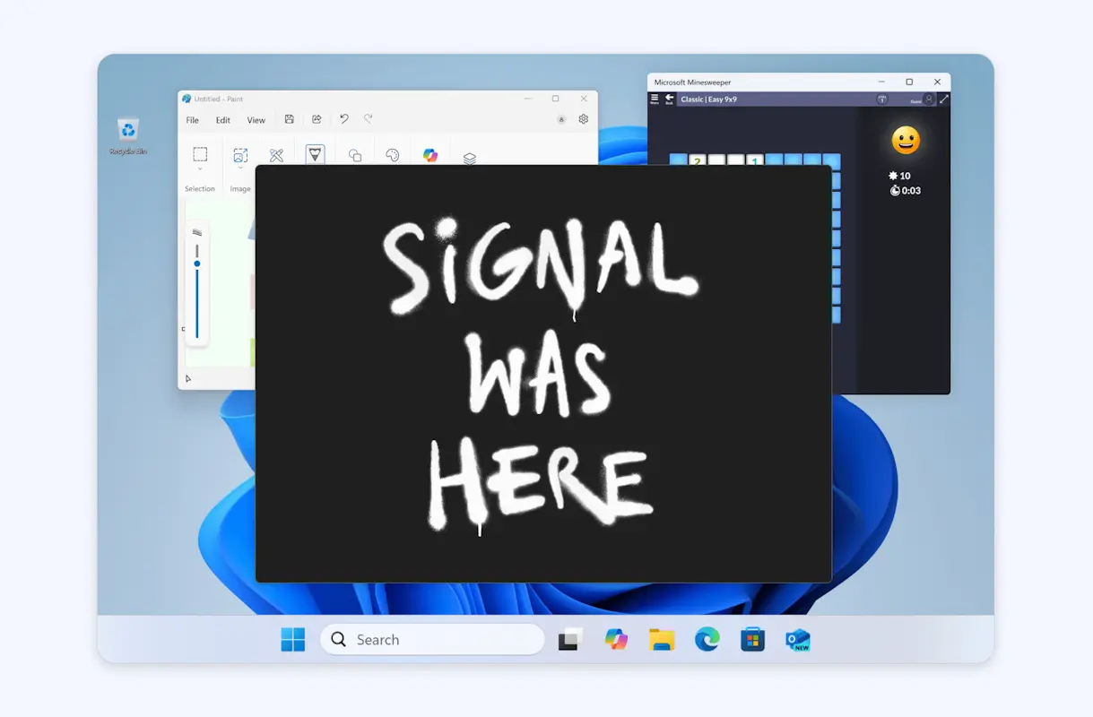 signal captura de tela microsoft