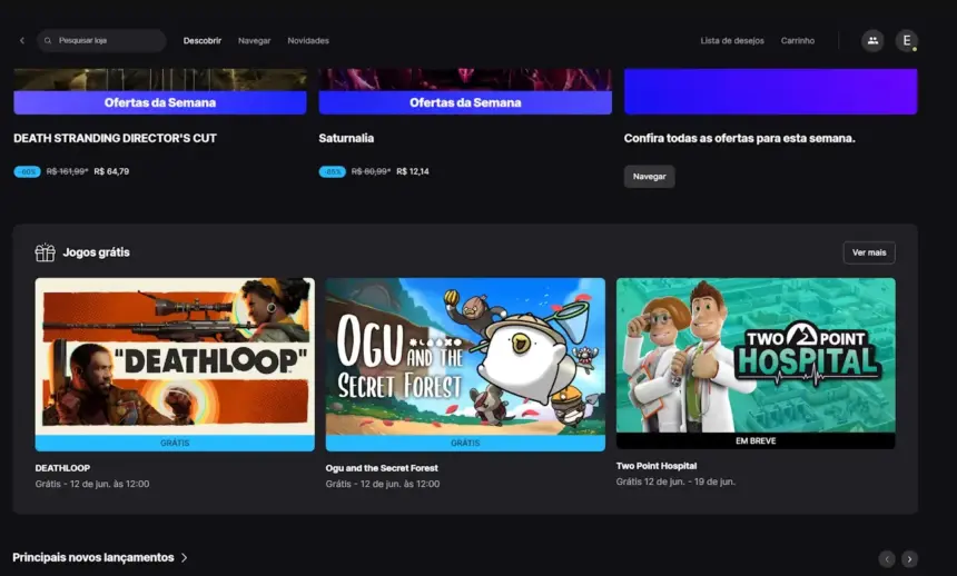 epic games quinta 05 de junho