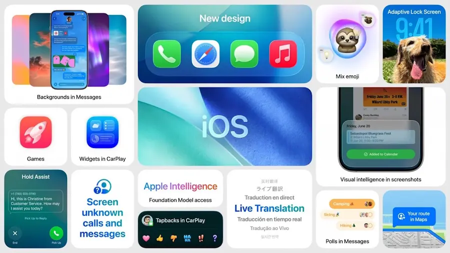 iOS 26 é anunciado com visual totalmente novo, integração com IA e até app para games ios 26 novos recursos